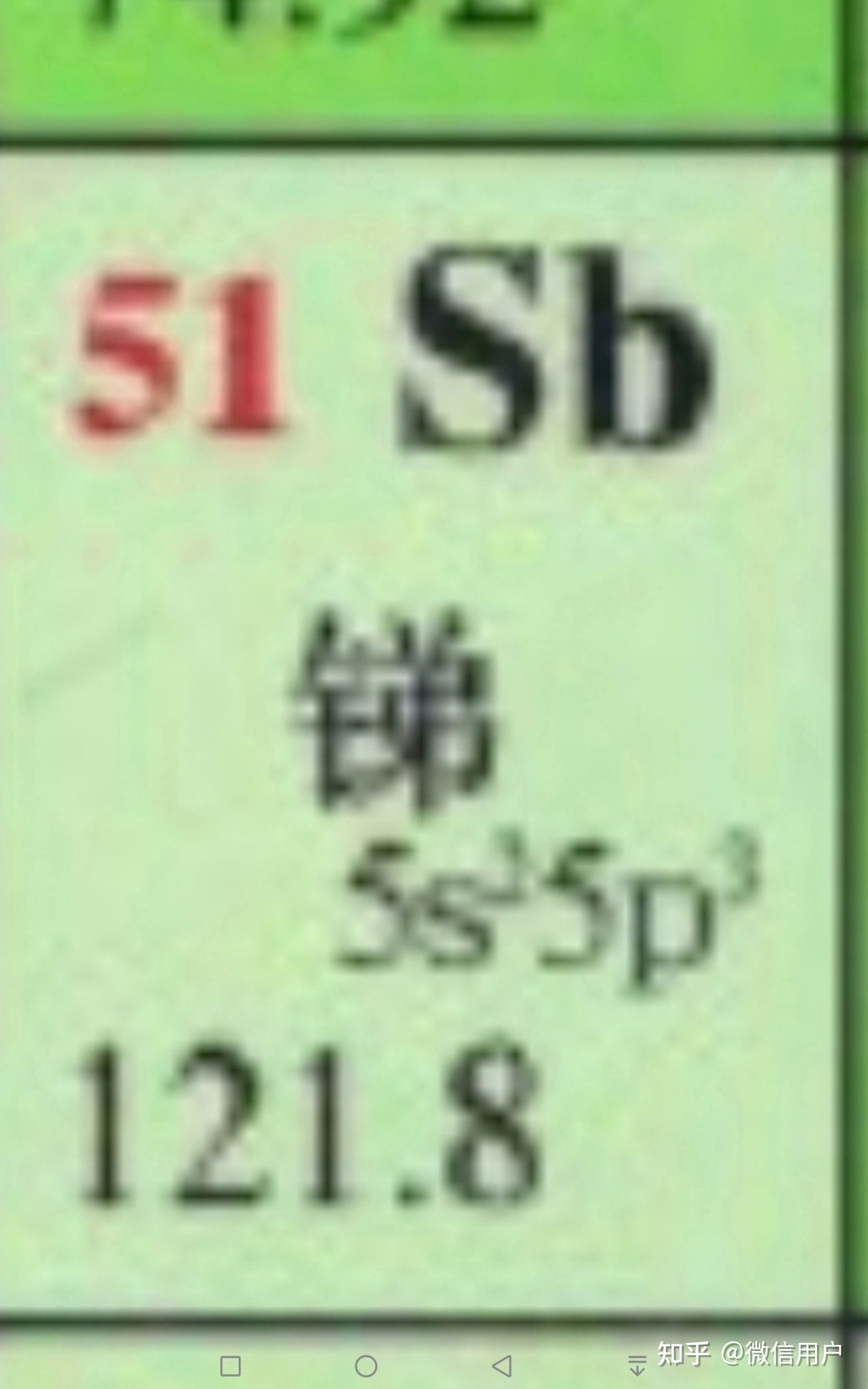 第五十一号元素，五十一号元素周期表